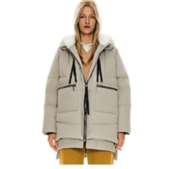Orolay Women’s Thickened Down Parka Jacket Beige Hooded Winter Puffer Coat L - Picture 1 of 12